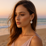 Eloura™ Button Earrings with Pearl