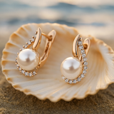 Eloura™ Button Earrings with Pearl
