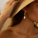 Eloura™ Gold Earrings with Pearl