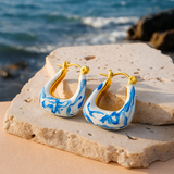Eloura™ Golden Blue and White Earrings