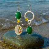 Eloura™ Green Silver Hoops