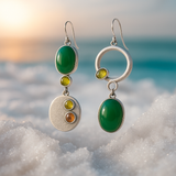 Eloura™ Green Silver Hoops