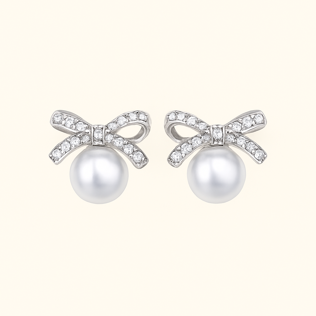 Eloura™ Ribbon Earrings with Pearl