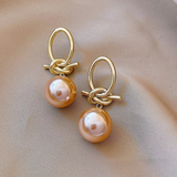 Eloura™ Elegant Pink Pearl Drop Earrings