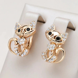 Eloura™ Chic Zirconia Cat Earrings