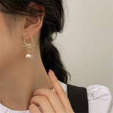 Eloura™ Elegant Pink Pearl Drop Earrings