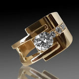 Eloura™ Vintage Irregular Gold Zirconia Ring