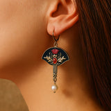 Eloura™ Vintage Red Pearl Earrings