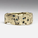 Eloura™ Vintage Gold-Toned Hammered Ring with Blue Crystal Inlay