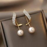 Eloura™ Elegant Pearl Drop Gold Earrings