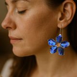 Eloura™ Vintage Blue Flower Earrings