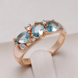 Eloura™ Elegant Blue Vintage Zirconia Ring in Gold
