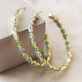 Eloura™ Blue Opal Hoop Earrings