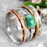 Eloura™ Vintage Gold & Silver Turquoise Ring