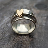 Eloura™ Golden Heart Silver Ring