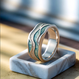Eloura™ Turquoise Silvered Waves Ring