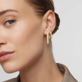 Eloura™ 16K Gold Large Pave Hoop Earrings