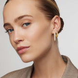 Eloura™ 16K Gold Large Pave Hoop Earrings