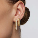 Eloura™ 16K Gold Large Pave Hoop Earrings