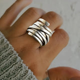 Eloura™ Vintage Thick Layer Silver Ring