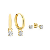 Eloura™ 14K Gold Stone Earrings Set