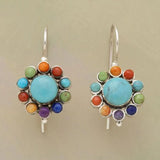 Eloura™ Multi-Coloured Turquoise Hoop Earrings