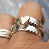 Eloura™ Golden Heart Silver Ring