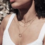 Eloura™ Gold Open Circle Three Row Necklace