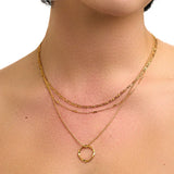 Eloura™ Gold Open Circle Three Row Necklace