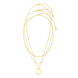 Eloura™ Gold Open Circle Three Row Necklace