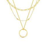 Eloura™ Gold Open Circle Three Row Necklace