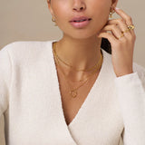 Eloura™ Gold Open Circle Three Row Necklace
