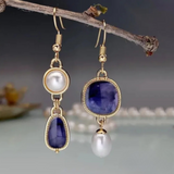 Eloura™ Timeless Blue Stone Pearl Earrings