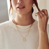 Eloura™ Gold Open Circle Three Row Necklace