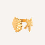Eloura™ Adjustable Gold Shells Ring