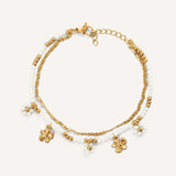 Eloura™ White Bracelet with Gold Flower