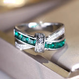 Eloura™ Elegant Green Inset Ring