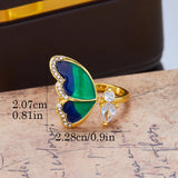 Eloura™ Adjustable Blue Butterfly Ring