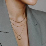Eloura™ Gold Open Circle Three Row Necklace