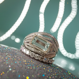 Eloura™ Vintage Silver Turquoise Glass Ring Set