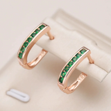Eloura™ Elegant Green Crystal Earrings