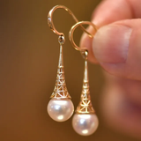 Eloura™ Vintage Gold Earrings with Pearl