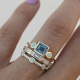 Eloura™ Vintage Blue Crystal Ring Set