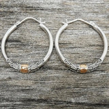 Eloura™ Vintage Silver Carved Hoop Earrings