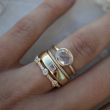 Eloura™ Vintage Gold and Zirconia Ring Set