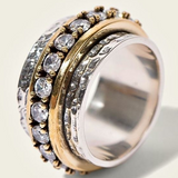 Eloura™ Vintage Gold & Silver Ring with Zirconia