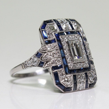 Eloura™ Polished Vintage Silver Ring with Blue Zircon