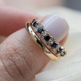 Eloura™ Vintage Gold Ring with Blue Zirconia