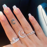 Eloura™ Silver Moon and Star Ring