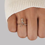 Eloura™ Midnight Cat Silver Ring